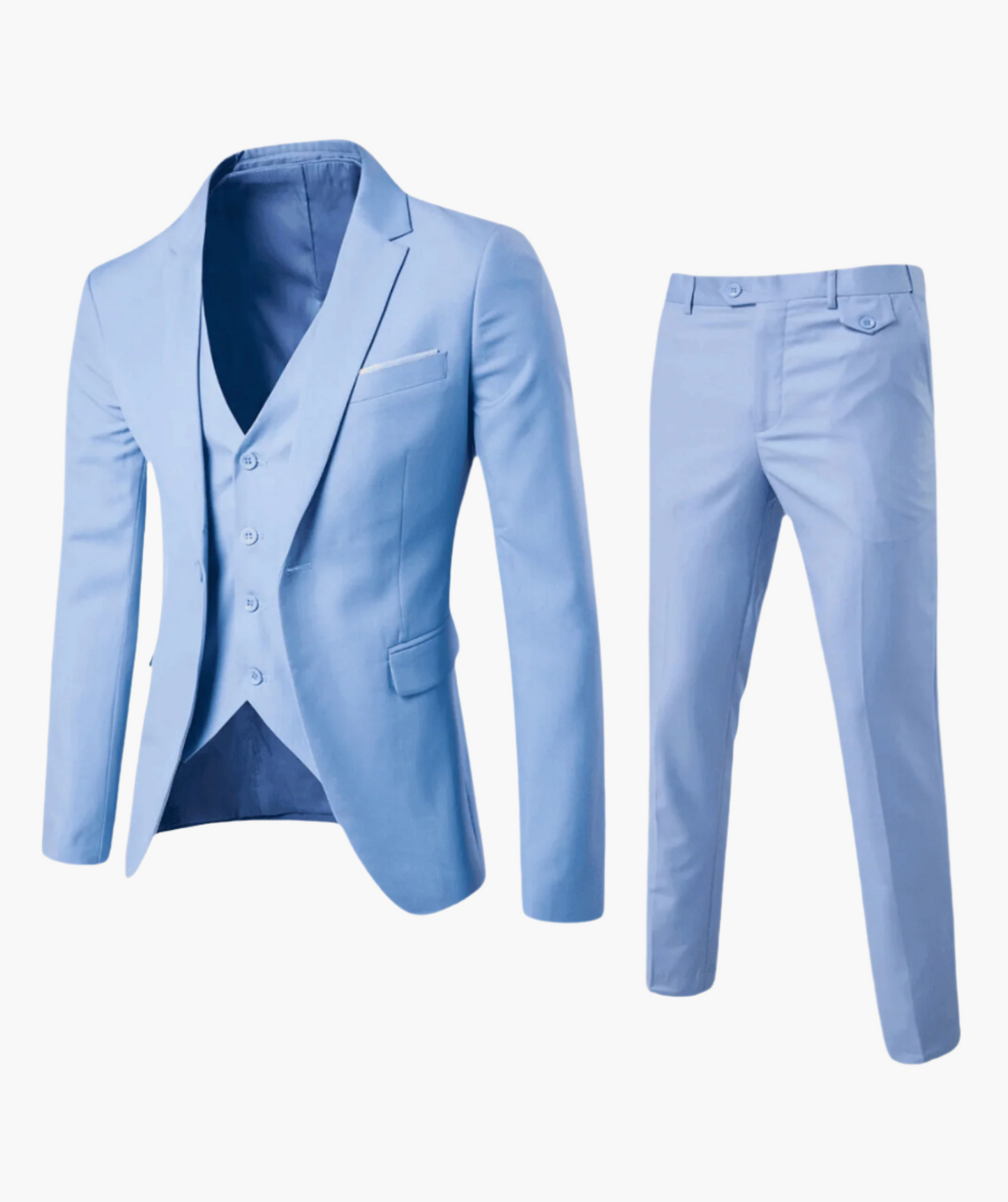 Herr Elegant 3-delad Kostym med Västdetalj för Formella Tillfällen