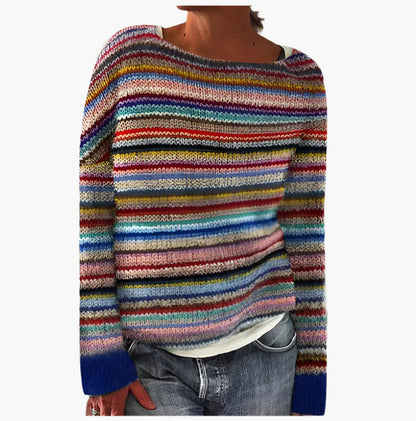 Damtröja Retro Mönsterstickad – Varm och Tidlös Höststil