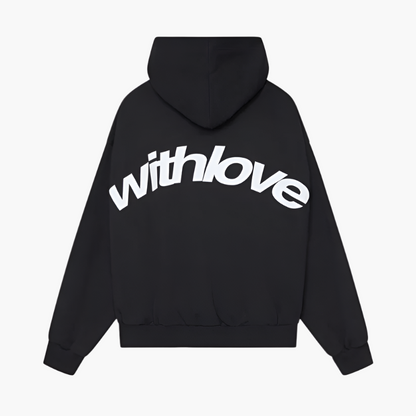 Unisex Hoodie med Grafisk Ryggtryck – Avslappnad Stil för Vardagsbruk