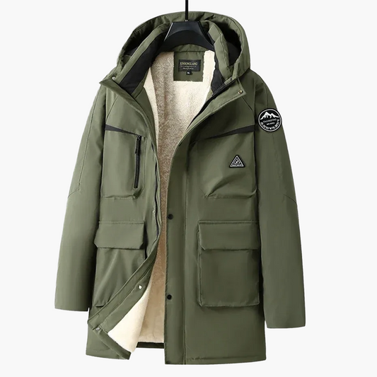 Herrarnas vinterparkas – Modern outdoorjacka med huva och generös passform
