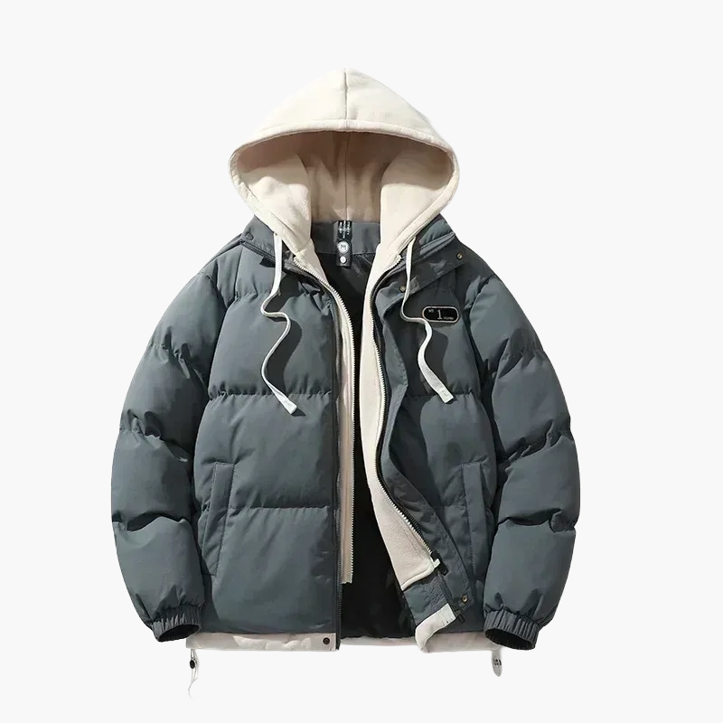 Herr Jacka Vinter Puffer Med Huva Avslappnad Urban Stil
