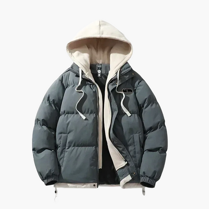 Herr Jacka Vinter Puffer Med Huva Avslappnad Urban Stil