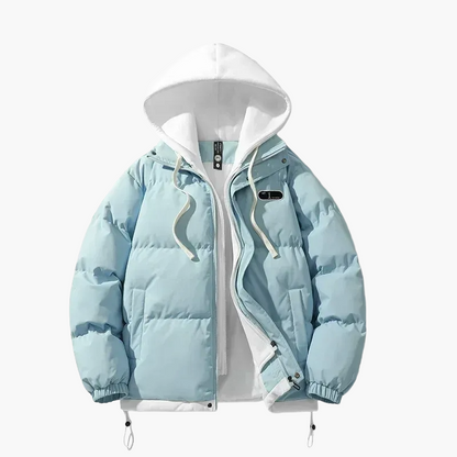 Herr Jacka Vinter Puffer Med Huva Avslappnad Urban Stil