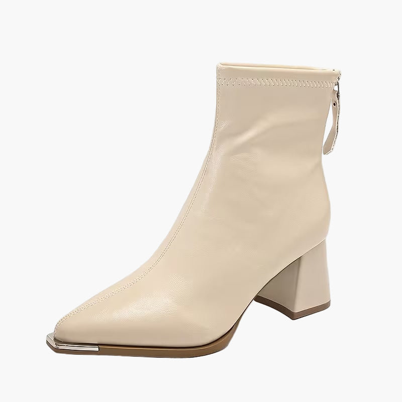 Damers eleganta ankelboots med blockklack – Perfekt för höst och vinter