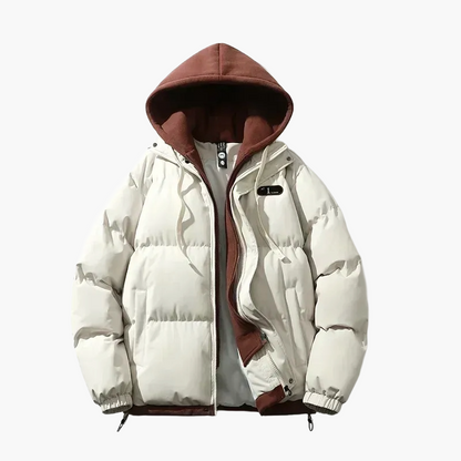 Herr Jacka Vinter Puffer Med Huva Avslappnad Urban Stil