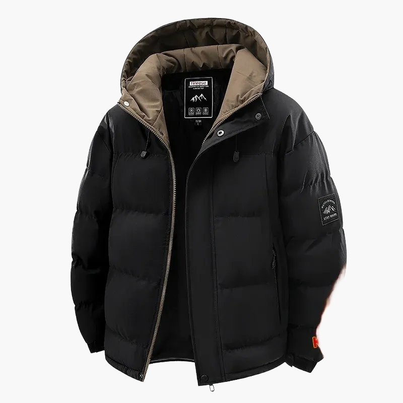 Herr Vinterjacka Stilren Vattentät Vindjacka med Huva – Perfekt för Utomhusaktiviteter och Vardag