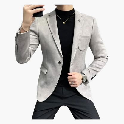 Herr Elegant Slim Fit Kavaj – Modern Stil för Fest och Arbete
