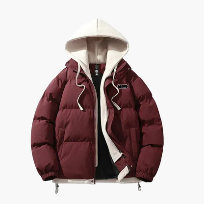 Herr Jacka Vinter Puffer Med Huva Avslappnad Urban Stil