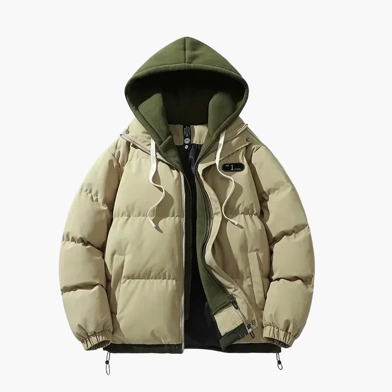 Herr Jacka Vinter Puffer Med Huva Avslappnad Urban Stil