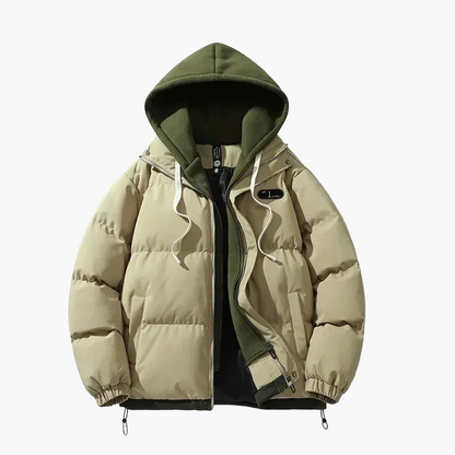 Herr Jacka Vinter Puffer Med Huva Avslappnad Urban Stil