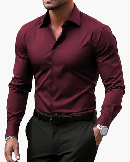 Herr Skjorta Slim Fit Långärmad Elegant Kontorsstil
