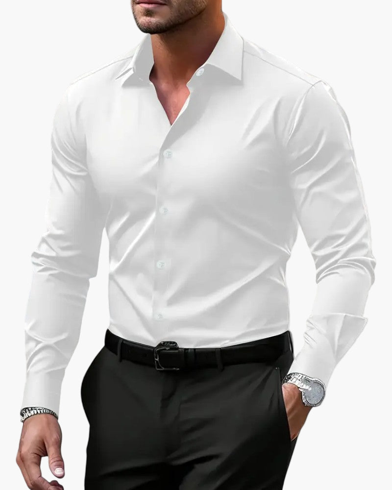 Herr Skjorta Slim Fit Långärmad Elegant Kontorsstil