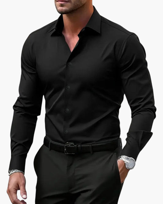 Herr Skjorta Slim Fit Långärmad Elegant Kontorsstil