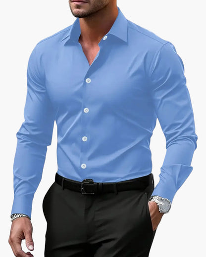 Herr Skjorta Slim Fit Långärmad Elegant Kontorsstil