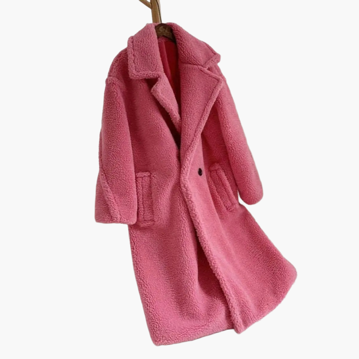 Dam Teddy Pälsrock Lång Oversize Vinterjacka Trendig