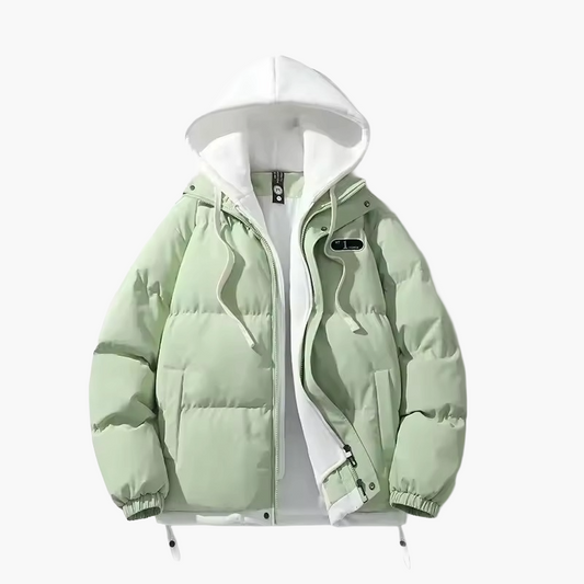 Herr Jacka Vinter Puffer Med Huva Avslappnad Urban Stil