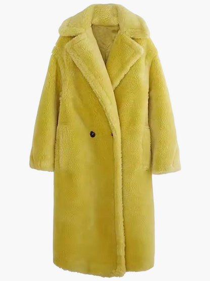 Dam Lång Oversize Teddykappa – Trendig Vinterrock för Vardag och Fest