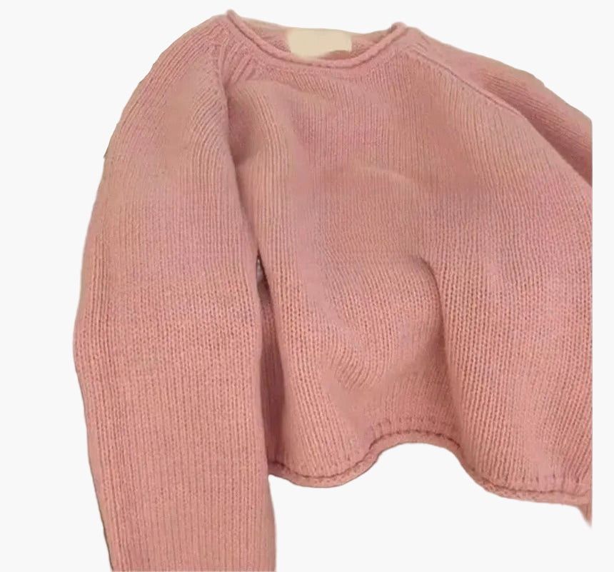 Damtröja Oversize Stickad Franskinspirerad Vardagsstil