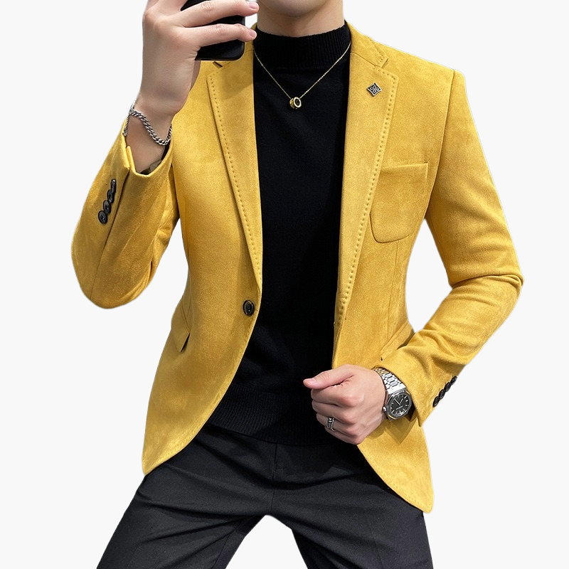 Herr Elegant Slim Fit Kavaj – Modern Stil för Fest och Arbete