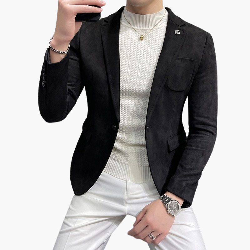 Herr Elegant Slim Fit Kavaj – Modern Stil för Fest och Arbete