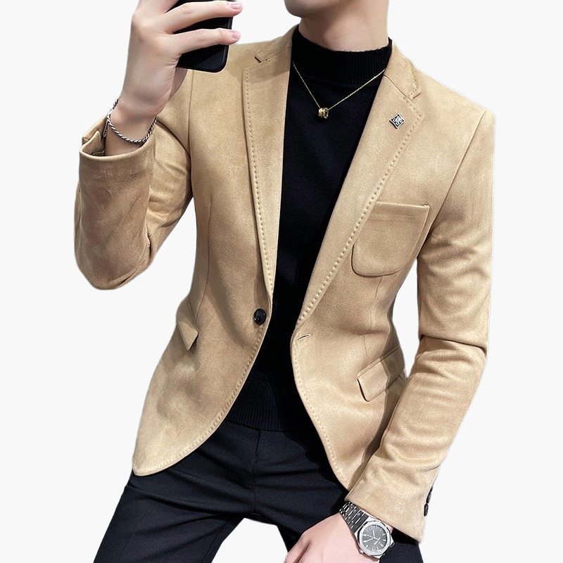 Herr Elegant Slim Fit Kavaj – Modern Stil för Fest och Arbete