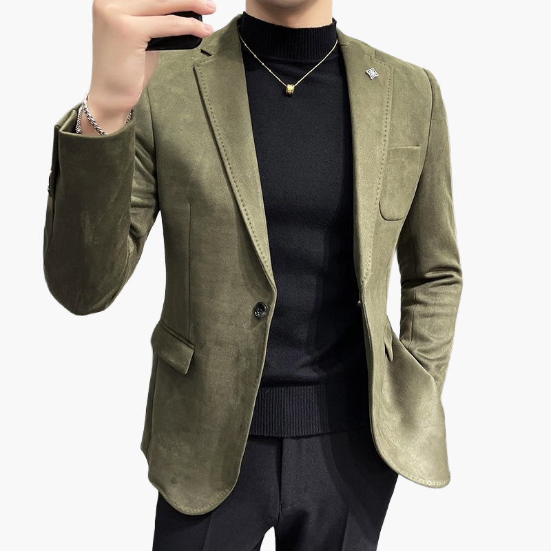 Herr Elegant Slim Fit Kavaj – Modern Stil för Fest och Arbete