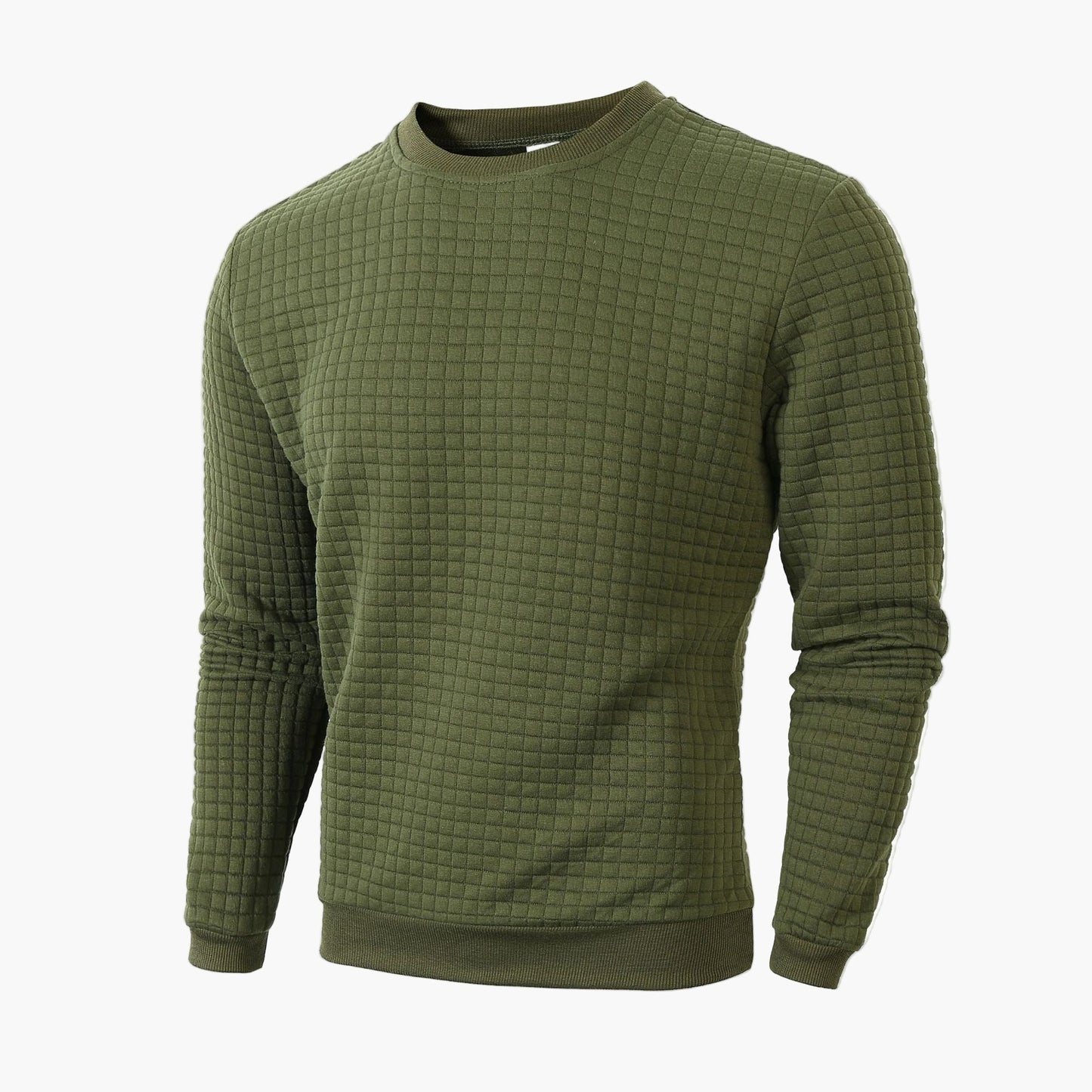 Herrar Quiltad Tröja – Vardagsstil med Modern Struktur