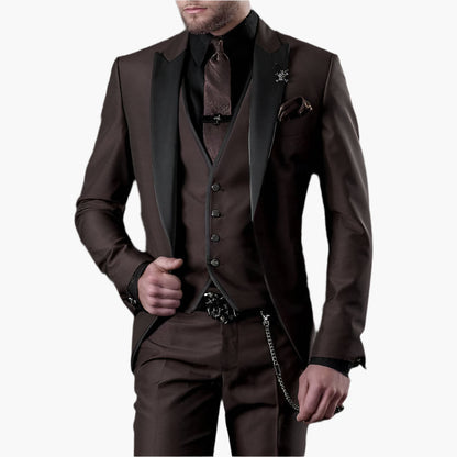 Herr Elegant 3-delad Kostymset – Modern Fest- & Bröllopsstil