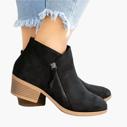 Damers ortopediska låga ankelboots med vintage stil för vardagsbruk