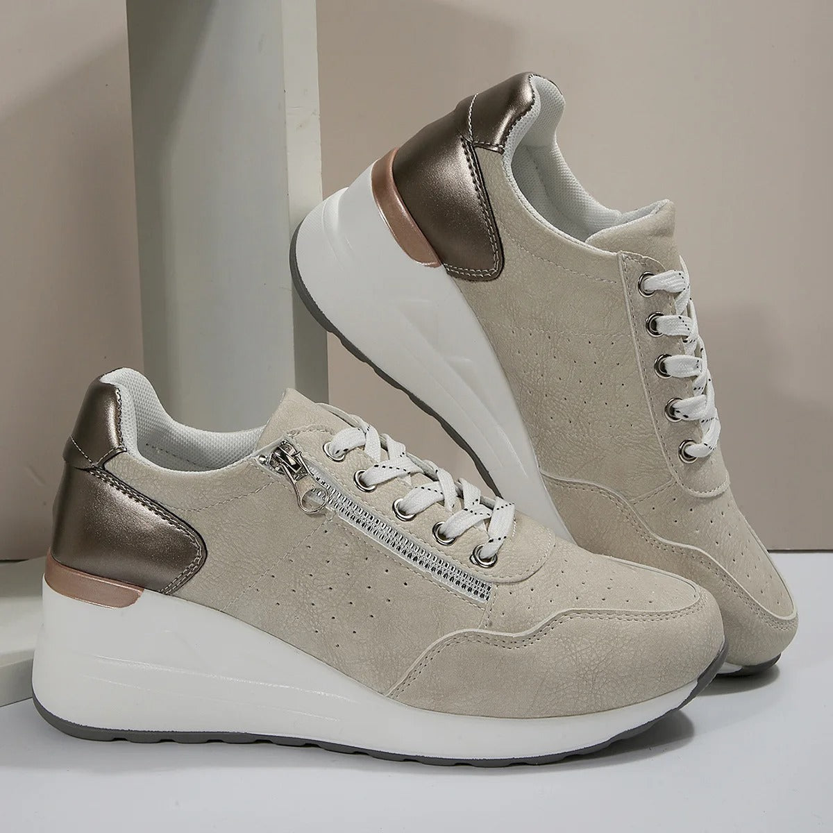 Dam Sneakers Sportiga Vardagsskor med Ortopedisk Komfort