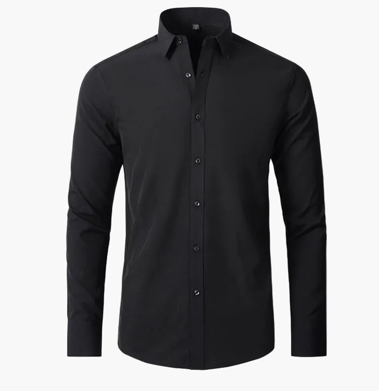 Herrskjorta – Elegant Slim Fit Business och Casual Skjorta med Lång Ärmar