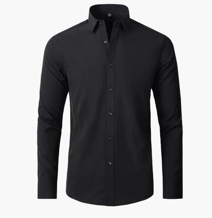 Herrskjorta – Elegant Slim Fit Business och Casual Skjorta med Lång Ärmar