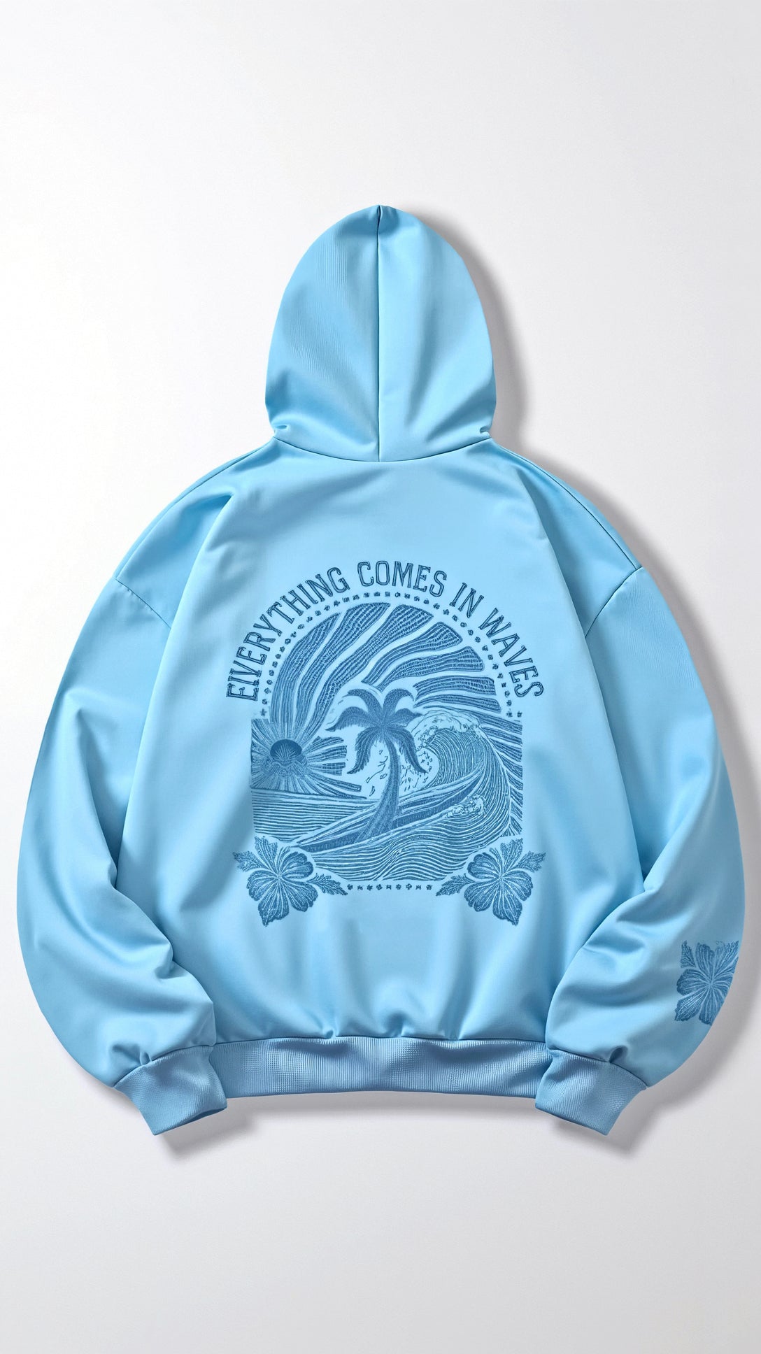 Dam Hoodie med tropiska broderier – Avslappnad streetwear för vardag och fritid