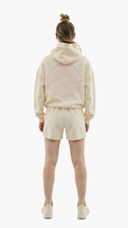 Dam Hoodie med tropiska broderier – Avslappnad streetwear för vardag och fritid
