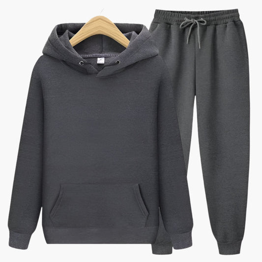 Herrar Mjukisdräkt Hoodie och Joggingbyxor Set – Perfekt för Avkoppling och Träning