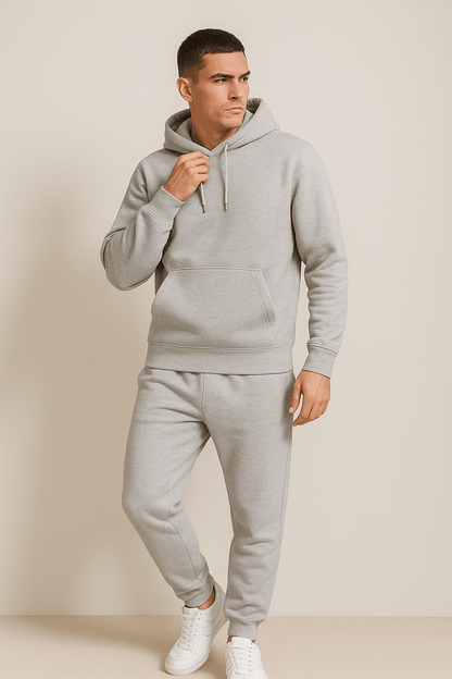 Herrar Mjukisdräkt Hoodie och Joggingbyxor Set – Perfekt för Avkoppling och Träning