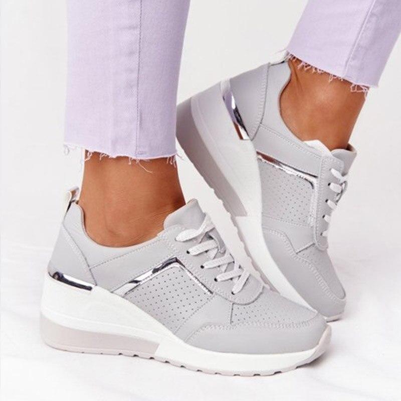 Dam Sneakers med kilklack – Ortopediska och Stilrena Vardags- och Promenadskor