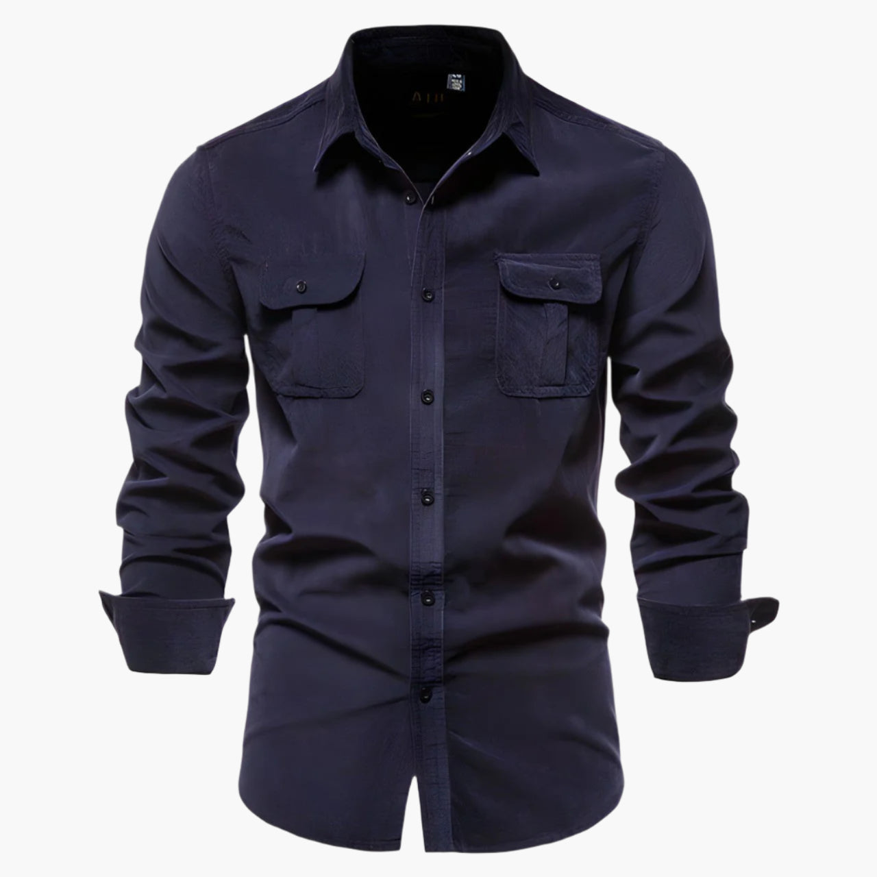 Herrskjorta – Casual Slim Fit Skjorta med Knappstängning, Perfekt för Vardag och Fritid