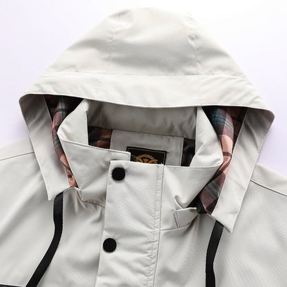 Herr Vinterjacka Parkas Allvädersjacka med Avtagbar Huva – Outdoor och Stad