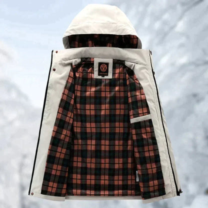 Herr Vinterjacka Parkas Allvädersjacka med Avtagbar Huva – Outdoor och Stad