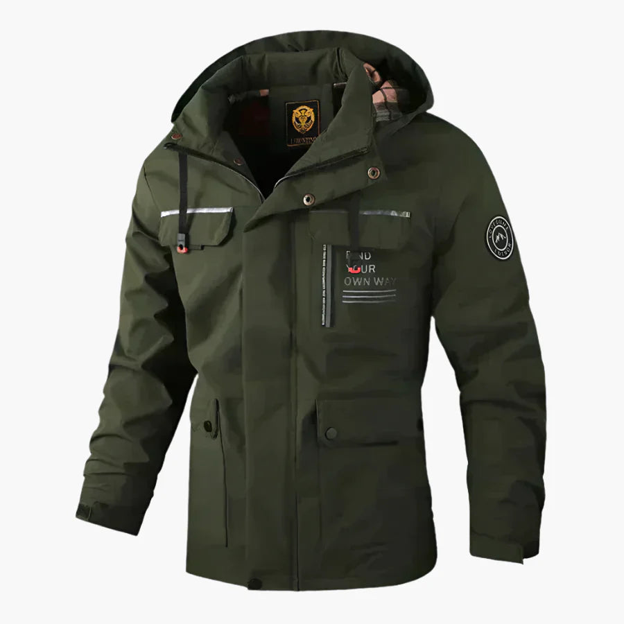 Herr Vinterjacka Parkas Allvädersjacka med Avtagbar Huva – Outdoor och Stad