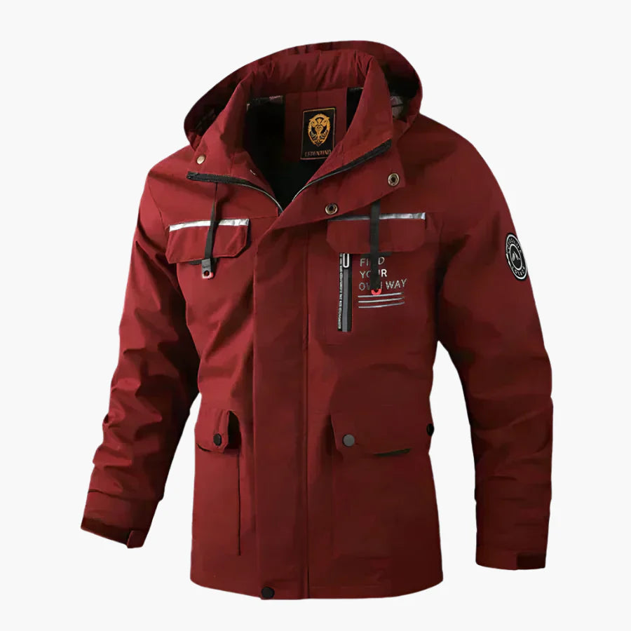 Herr Vinterjacka Parkas Allvädersjacka med Avtagbar Huva – Outdoor och Stad