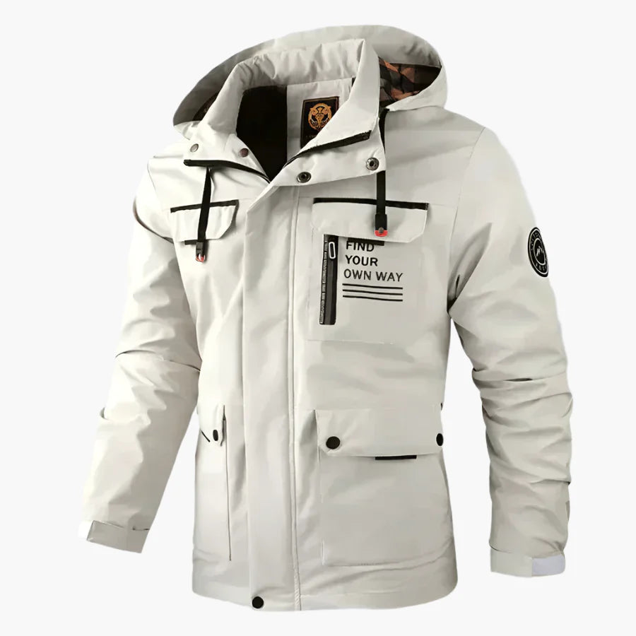 Herr Vinterjacka Parkas Allvädersjacka med Avtagbar Huva – Outdoor och Stad