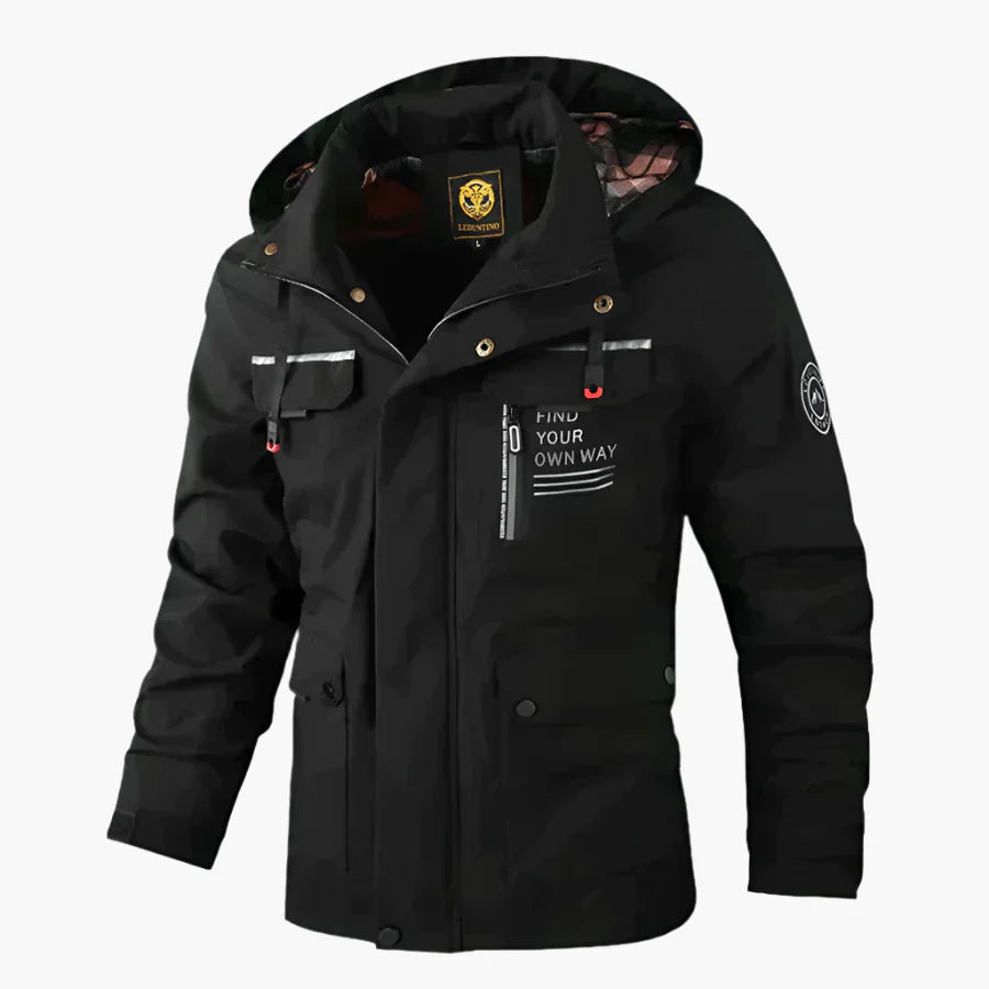 Herr Vinterjacka Parkas Allvädersjacka med Avtagbar Huva – Outdoor och Stad