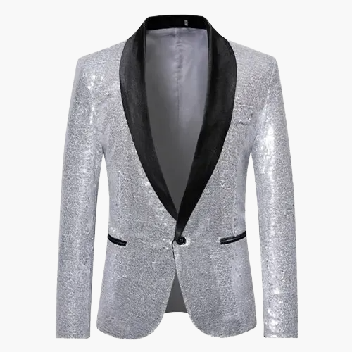 Herr Paljettkavaj Fest Blazer Slim Fit Partykläder
