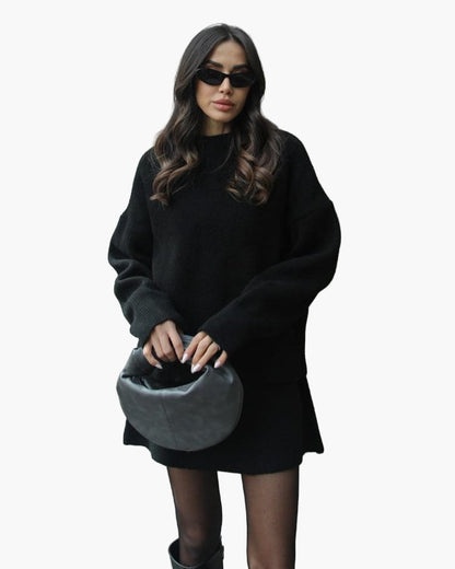 Damset – Trendigt stickat set med avslappnad passform, perfekt för höst och vinter