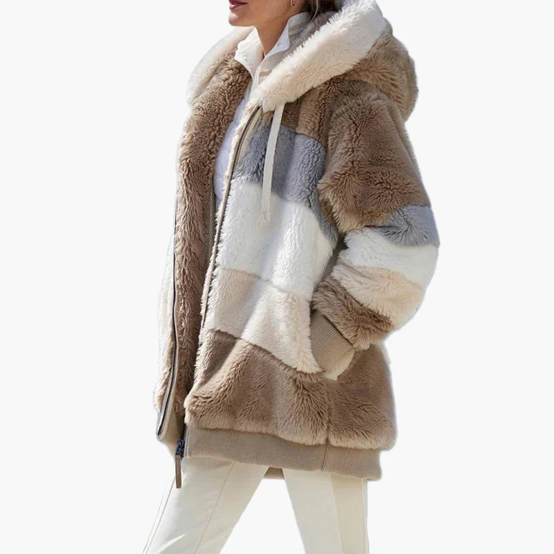 Damjacka med huva och dragkedja – Vinterjacka för vardag och fritid