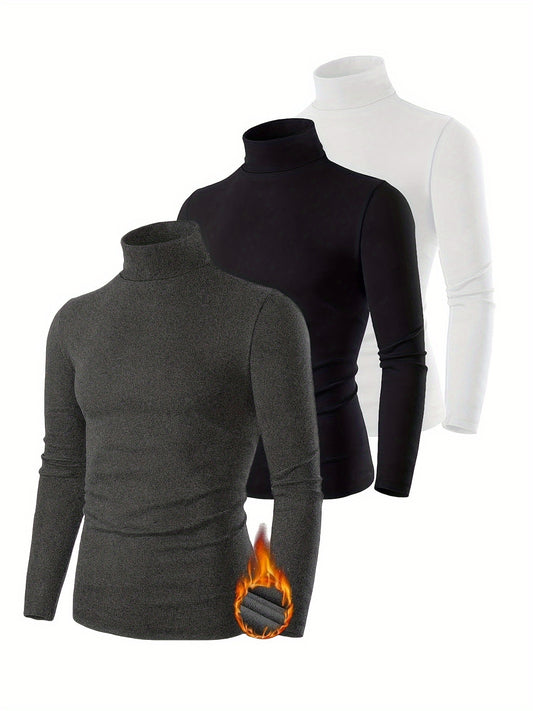 Victor - Herr Turtleneck Fleece Tröja 3-Pack