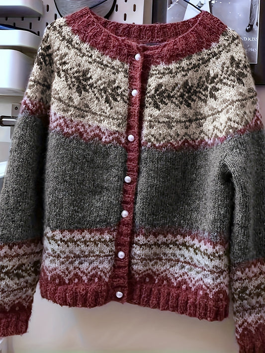 Greta - Vintageinspirerad kofta med växtmönster