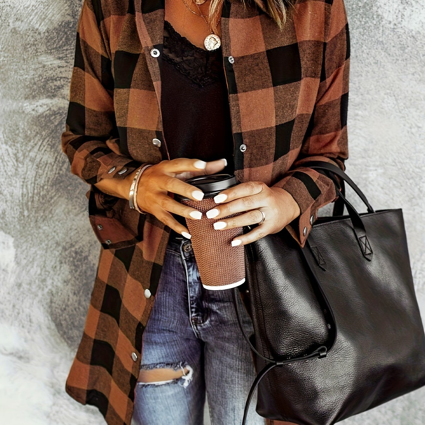 Stina - Rutigt Oversized Skjorta